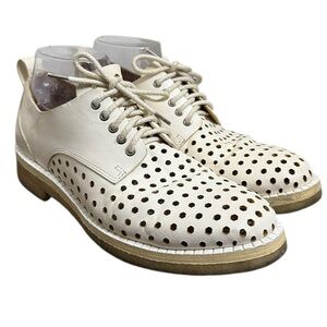 Rag & Bone Oxfords Women’s Size 8.5 White Milo Crepe Perforated Leather Lace Up
